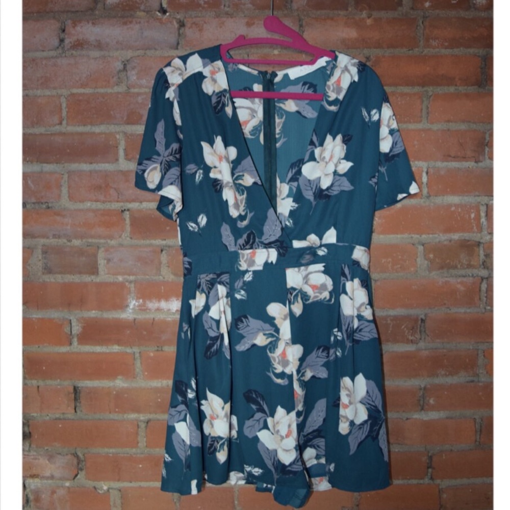 ASTR plunge neck Romper